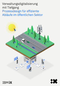Titel auf dem Deckblatt: Verwaltungsdigitalisierung mit Tiefgang: Prozessdesign für effiziente Abläufe im öffentlichen Sektor.