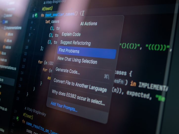 Computerbildschirm mit KI-Optionen
